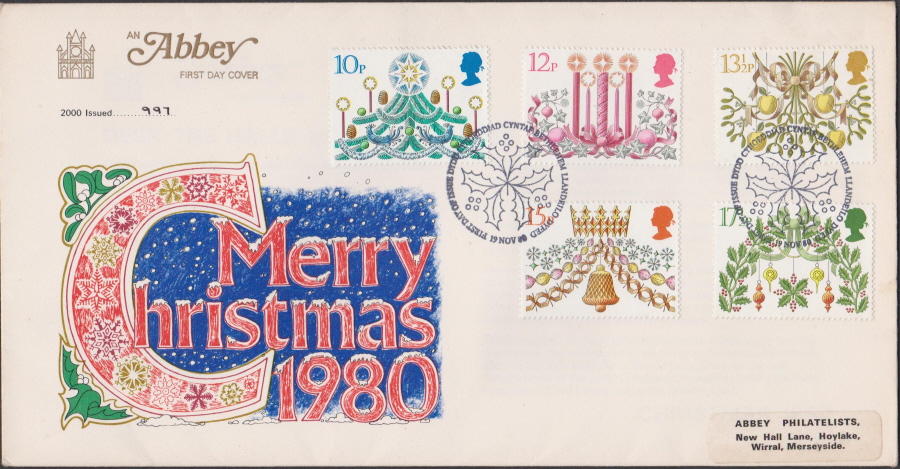 1980 Abbey FDC Christmas Bethlehem Postmark - Click Image to Close